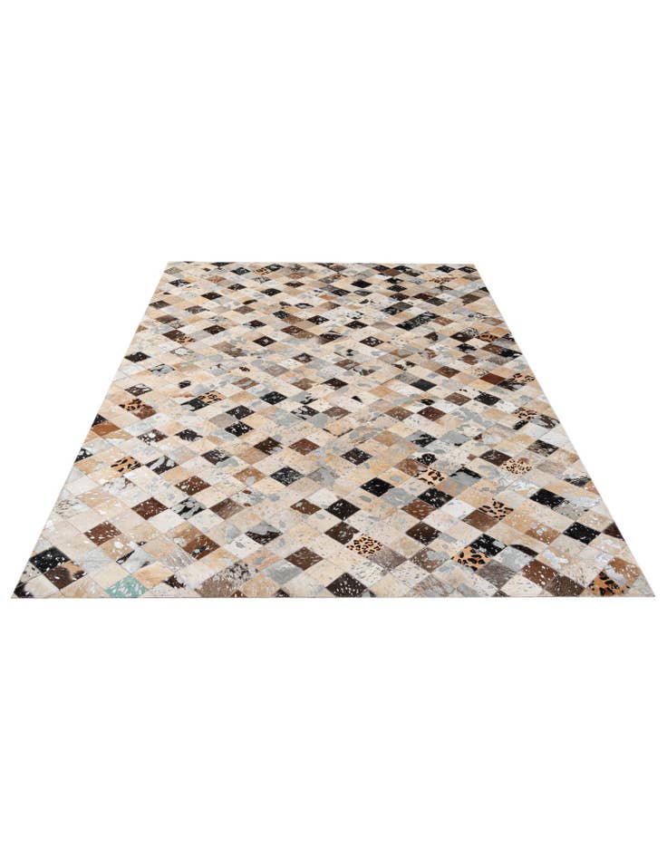 Detail image of 5' 1 x 8' Cowhide - Patchwork Rug