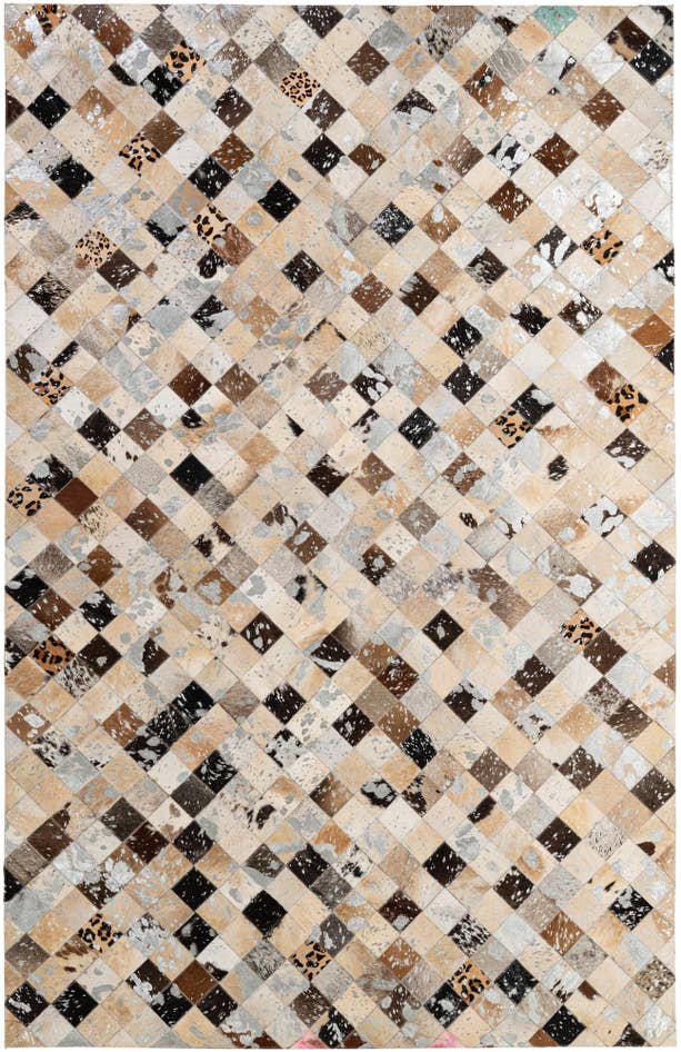 Detail image of 5' 1 x 8' Cowhide - Patchwork Rug