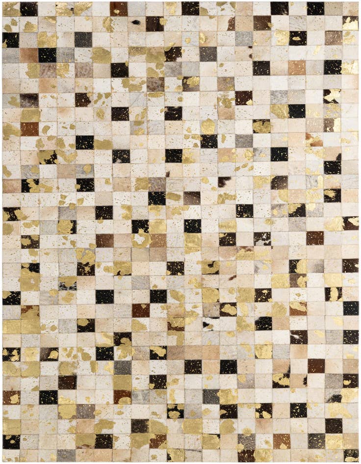 Detail image of 5' 1 x 8' Cowhide - Patchwork Rug
