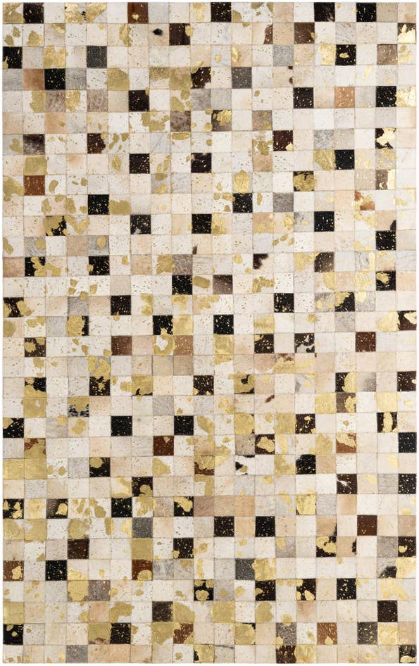 Detail image of 5' 1 x 8' Cowhide - Patchwork Rug