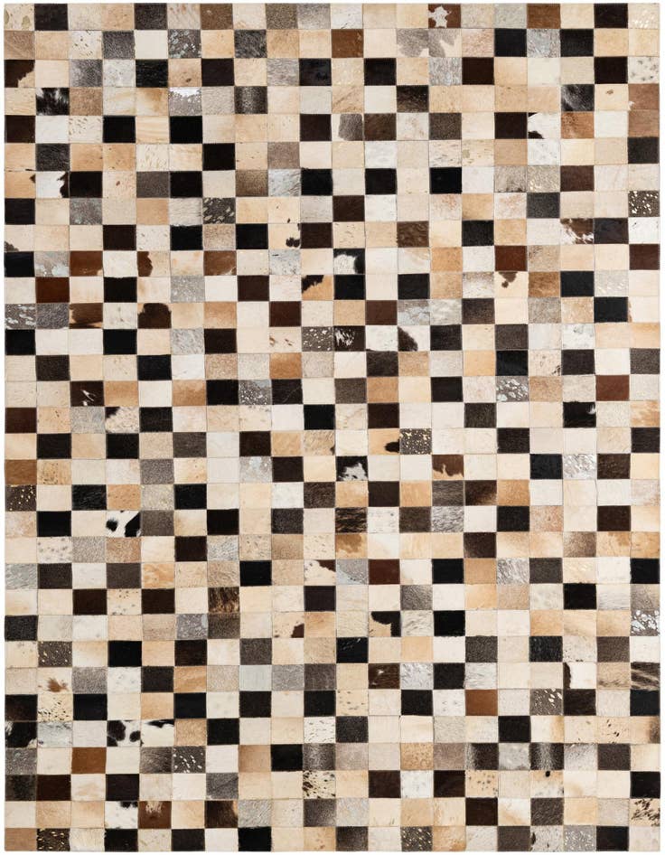 Detail image of 5' 1 x 8' Cowhide - Patchwork Rug
