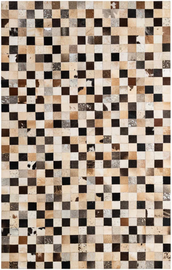 Detail image of 5' 1 x 8' Cowhide - Patchwork Rug