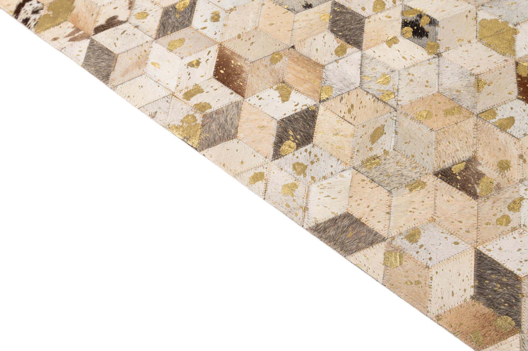 5' 3 x 8' 1 Cowhide - Patchwork Rug