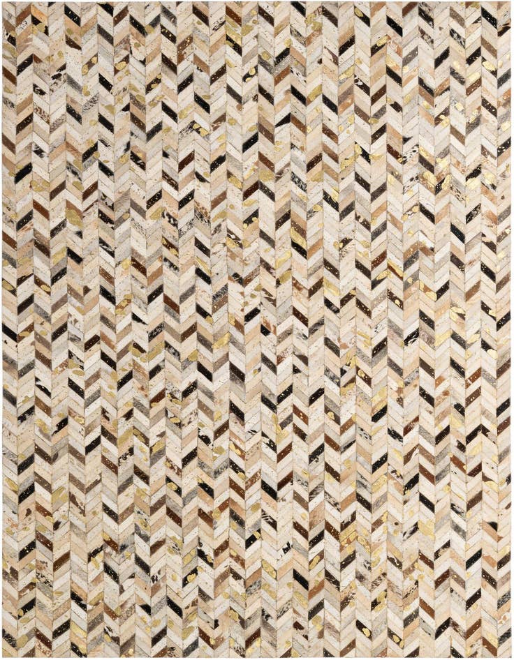 Detail image of 5' 2 x 8' Cowhide - Patchwork Rug