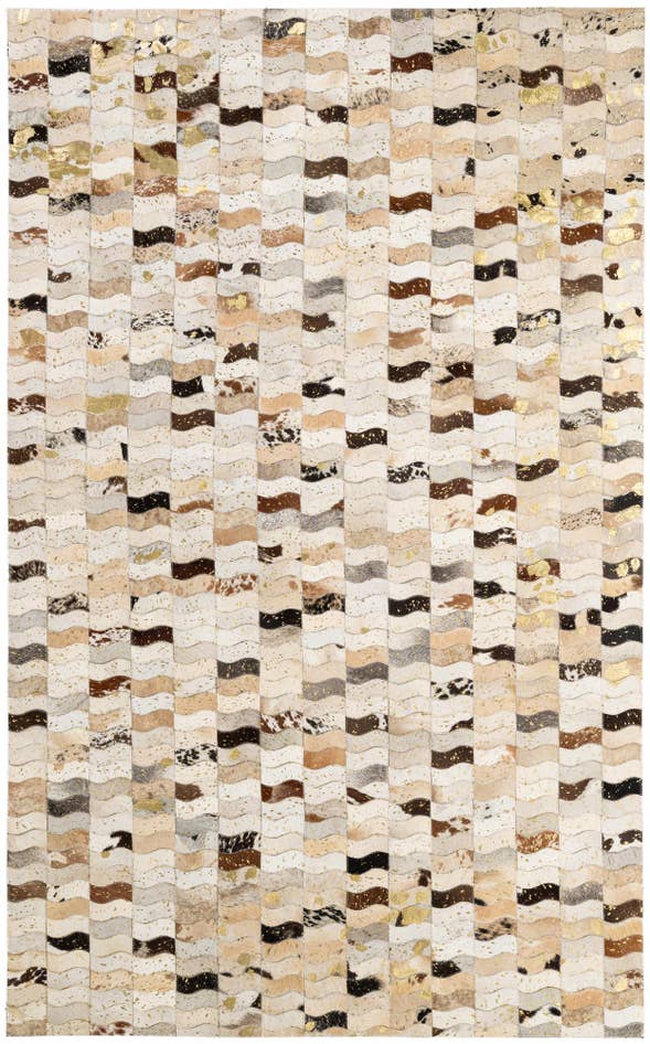 Detail image of 5' 1 x 7' 11 Cowhide - Patchwork Rug