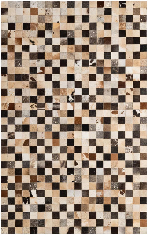 Detail image of 5' 1 x 8' Cowhide - Patchwork Rug