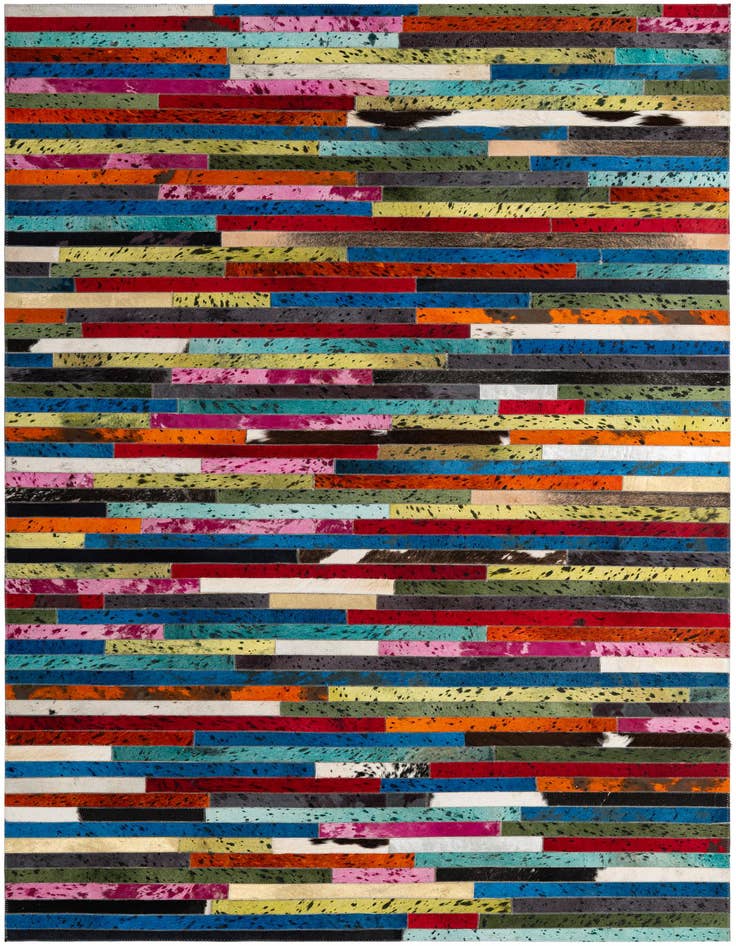 Detail image of 5' 1 x 8' Cowhide - Patchwork Rug