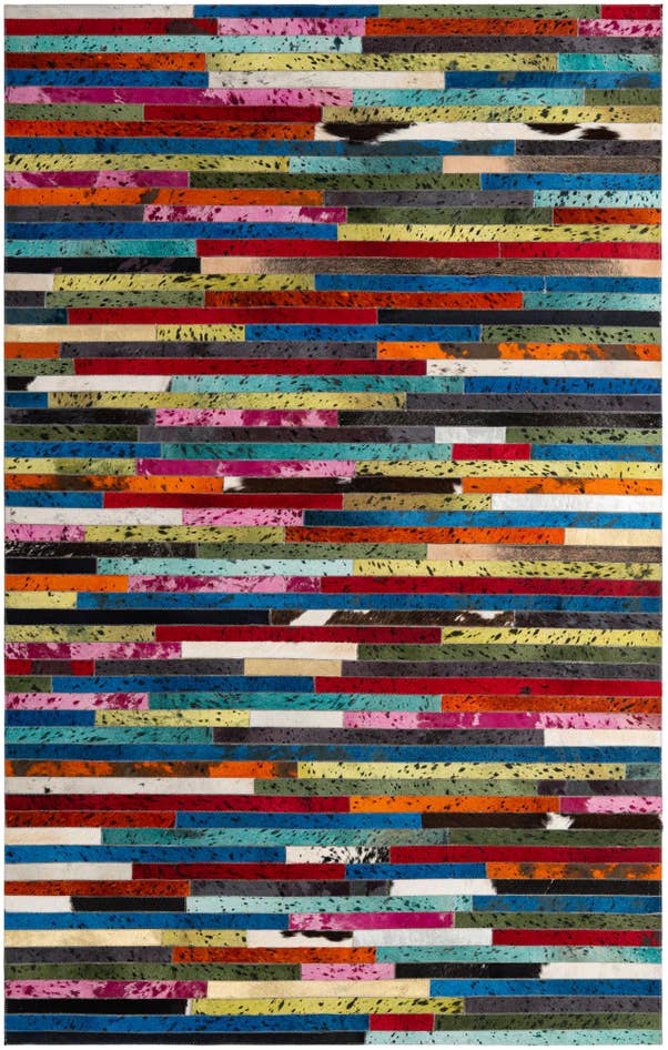Detail image of 5' 1 x 8' Cowhide - Patchwork Rug