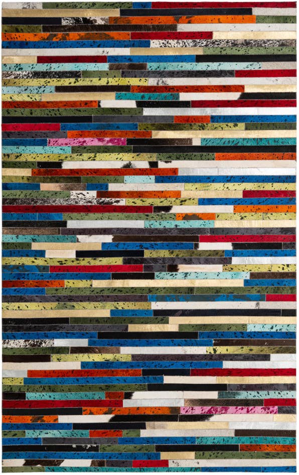 Detail image of 5' 1 x 8' Cowhide - Patchwork Rug