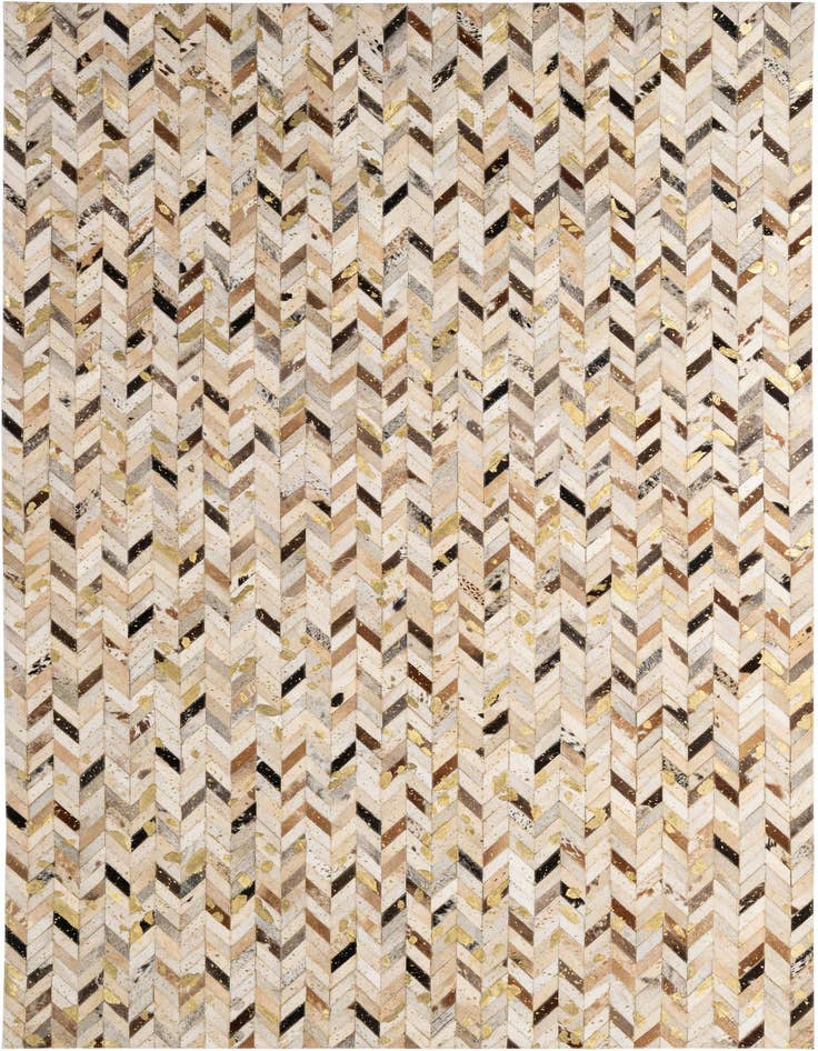 Detail image of 5' 2 x 8' Cowhide - Patchwork Rug