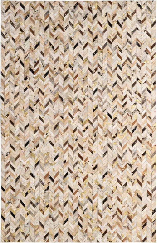 Detail image of 5' 2 x 8' Cowhide - Patchwork Rug