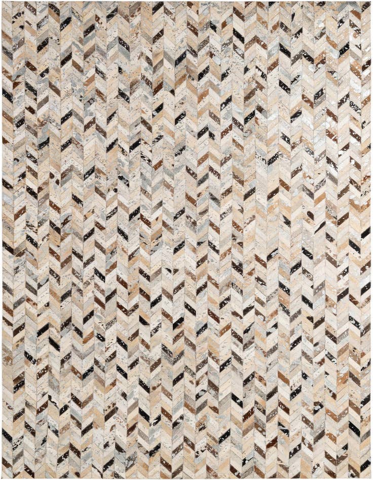 Detail image of 5' 2 x 8' Cowhide - Patchwork Rug