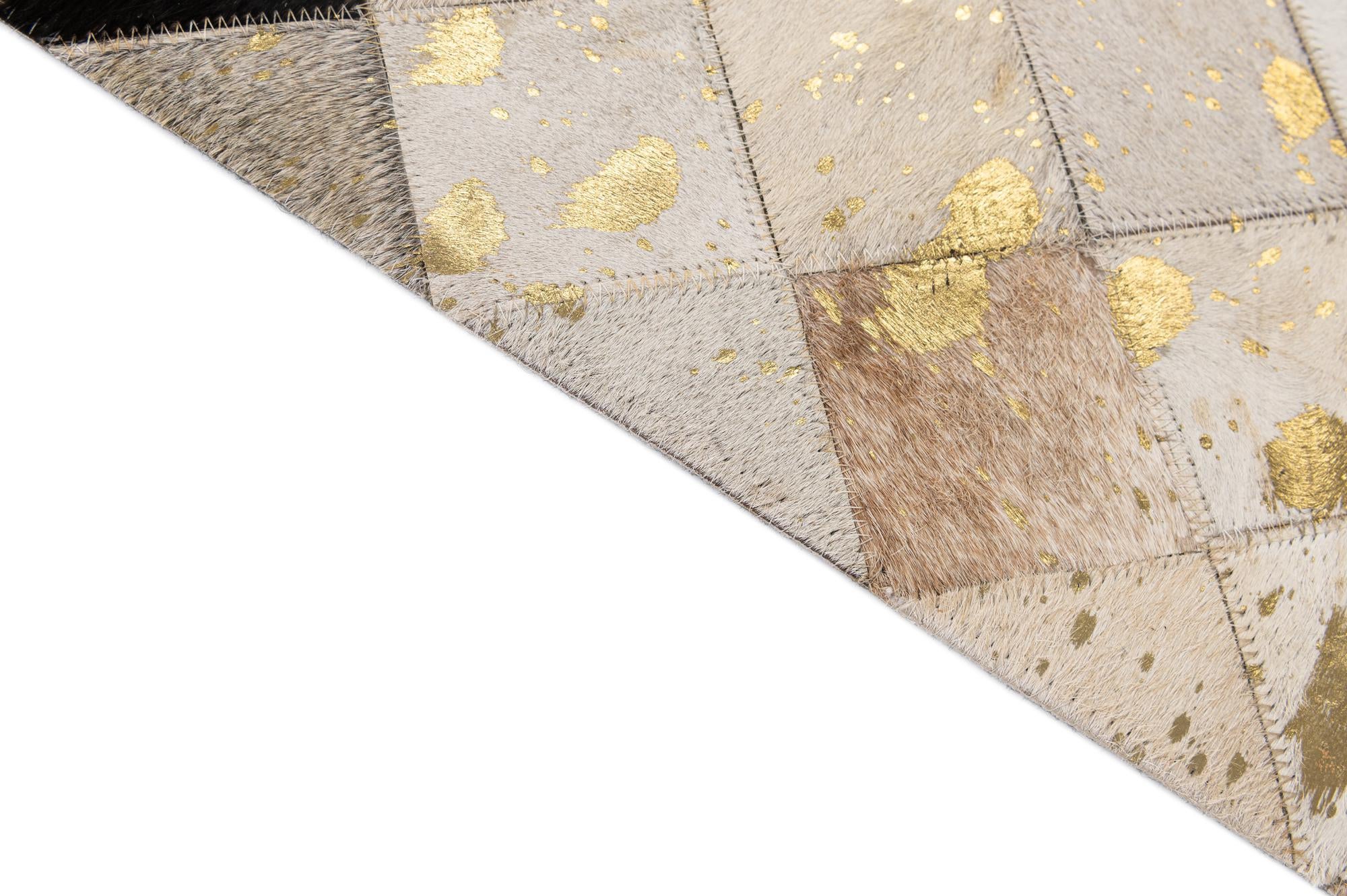 5' 2 x 7' 10 Cowhide - Patchwork Rug