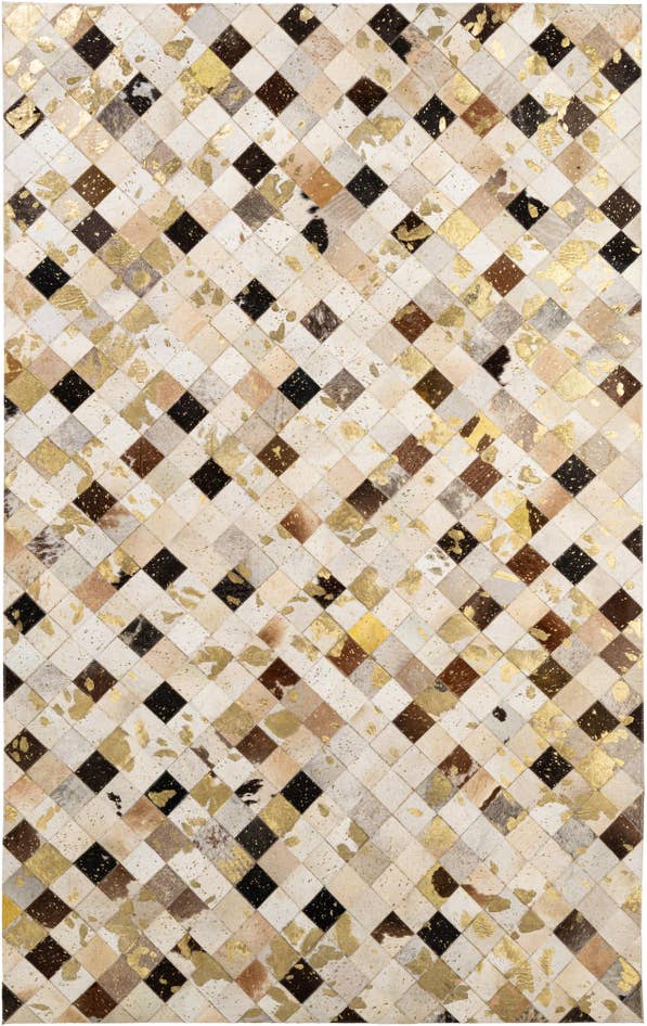 Detail image of 5' 1 x 8' Cowhide - Patchwork Rug