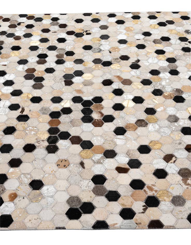 Detail image of 4' 11 x 7' 9 Cowhide - Patchwork Rug