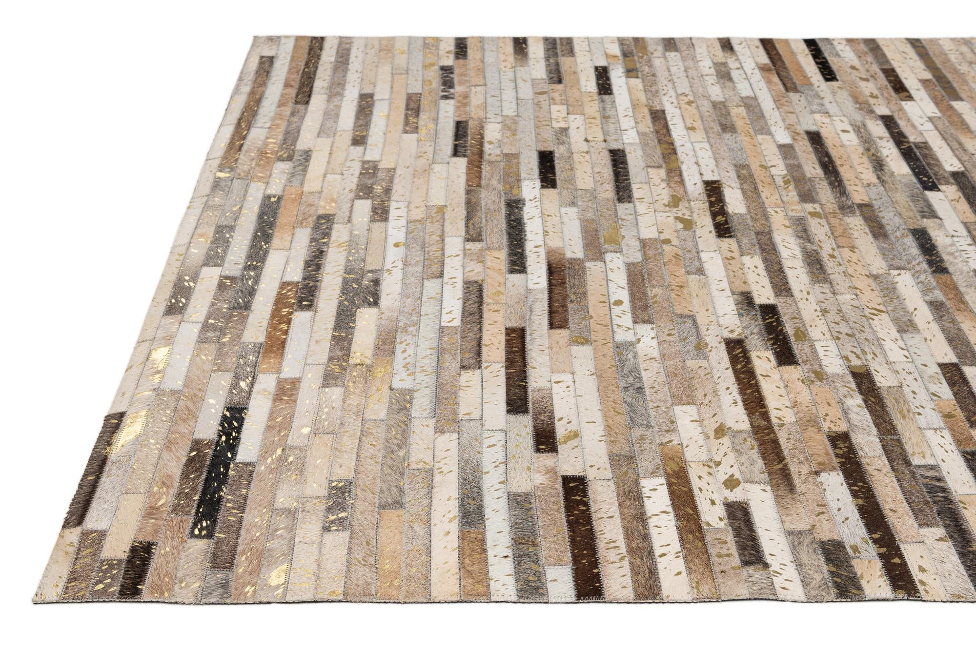 5' 1 x 8' 2 Cowhide - Patchwork Rug