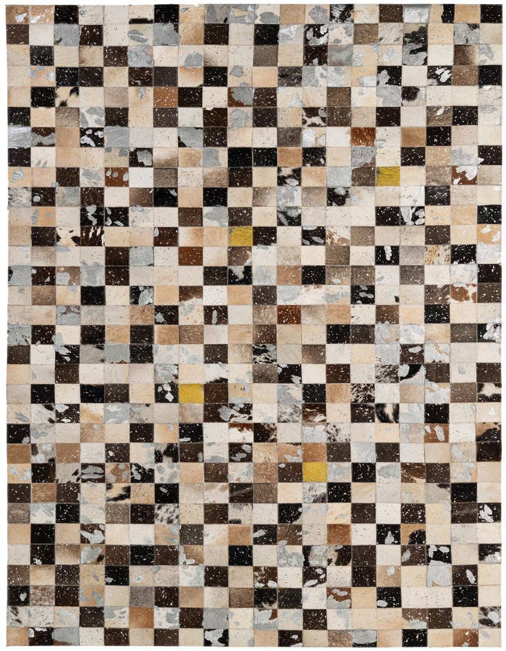 Detail image of 5' 1 x 8' Cowhide - Patchwork Rug