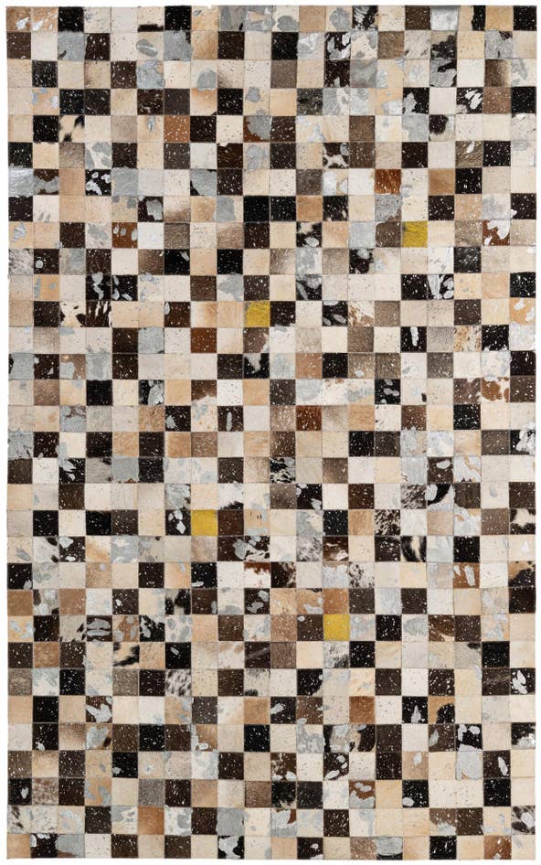 Detail image of 5' 1 x 8' Cowhide - Patchwork Rug