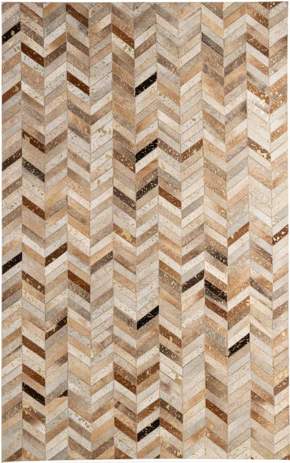Detail image of 5' 1 x 8' Cowhide - Patchwork Rug