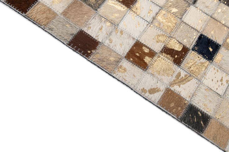 Detail image of 5' 2 x 8' 1 Cowhide - Patchwork Rug