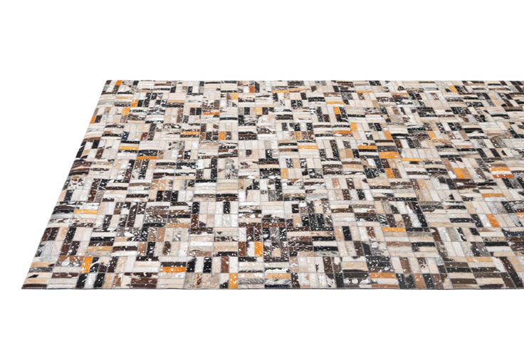 Detail image of 4' 11 x 7' 10 Cowhide - Patchwork Rug