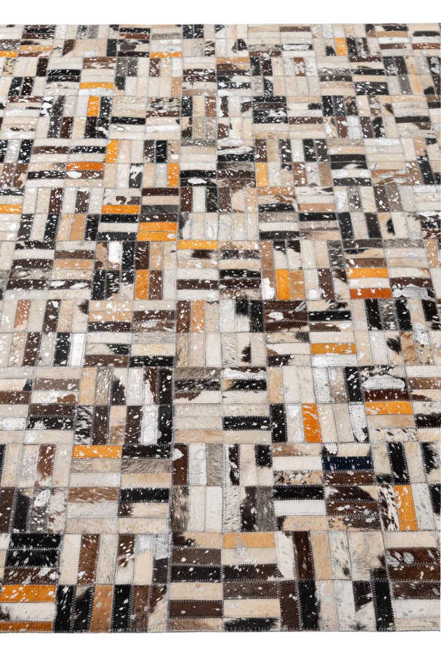 Detail image of 4' 11 x 7' 10 Cowhide - Patchwork Rug