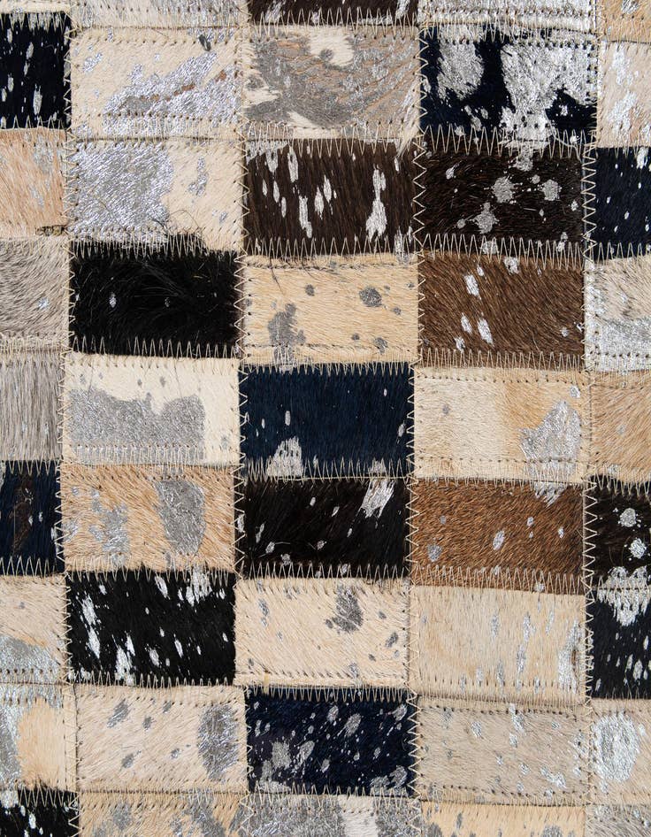 Detail image of 4' 11 x 7' 10 Cowhide - Patchwork Rug