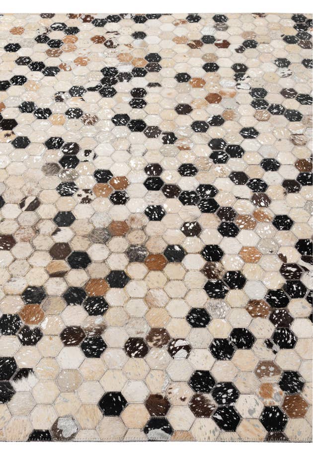 Detail image of 4' 11 x 7' 10 Cowhide - Patchwork Rug
