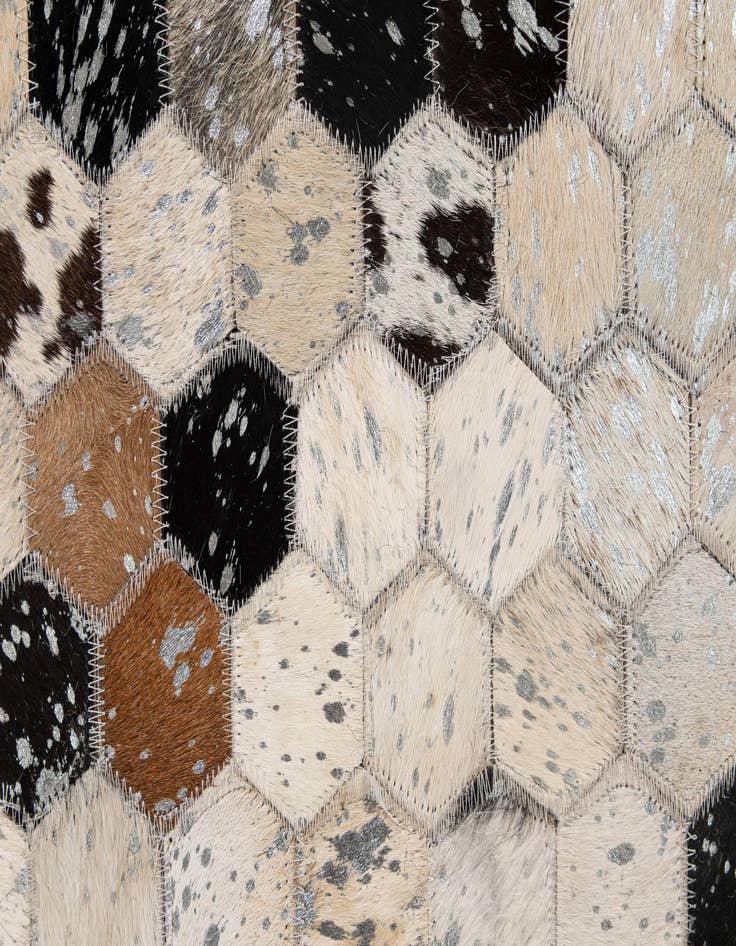 Detail image of 4' 11 x 7' 10 Cowhide - Patchwork Rug