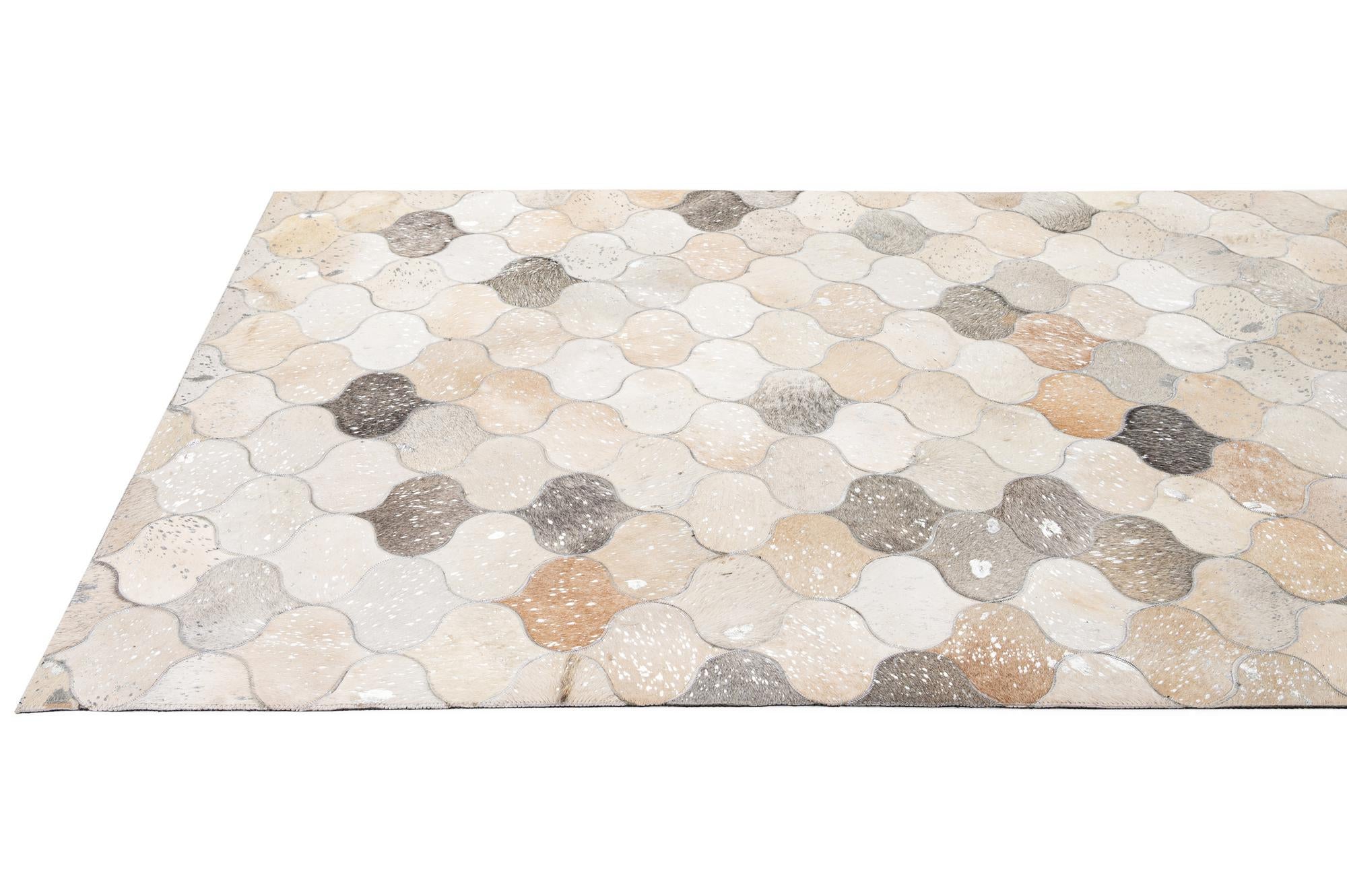 5' x 8' 3 Cowhide - Patchwork Rug