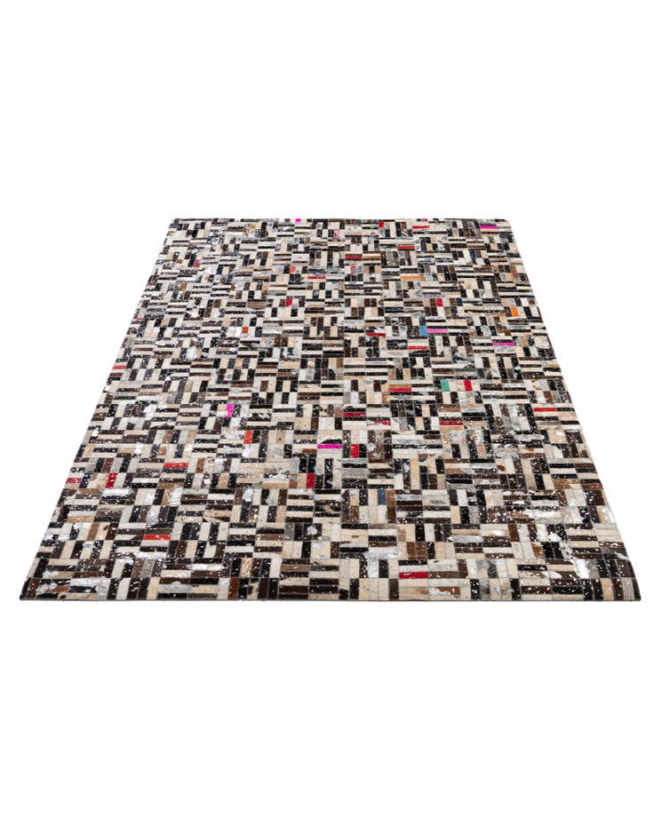 Detail image of 5' 2 x 8' Cowhide - Patchwork Rug