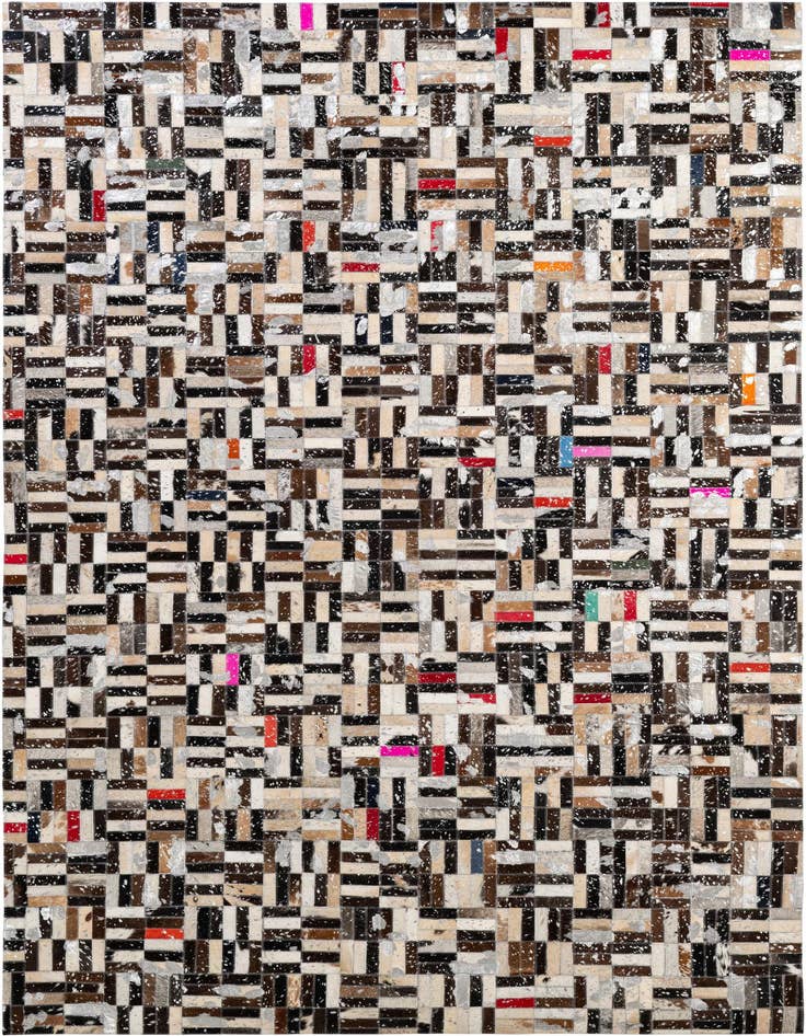 Detail image of 5' 2 x 8' Cowhide - Patchwork Rug