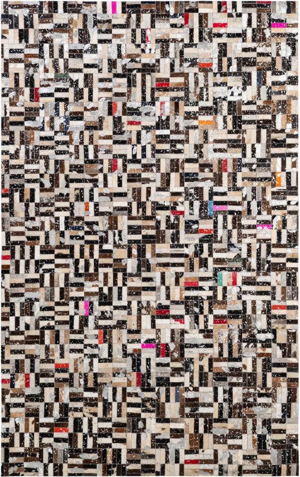 Detail image of 5' 2 x 8' Cowhide - Patchwork Rug