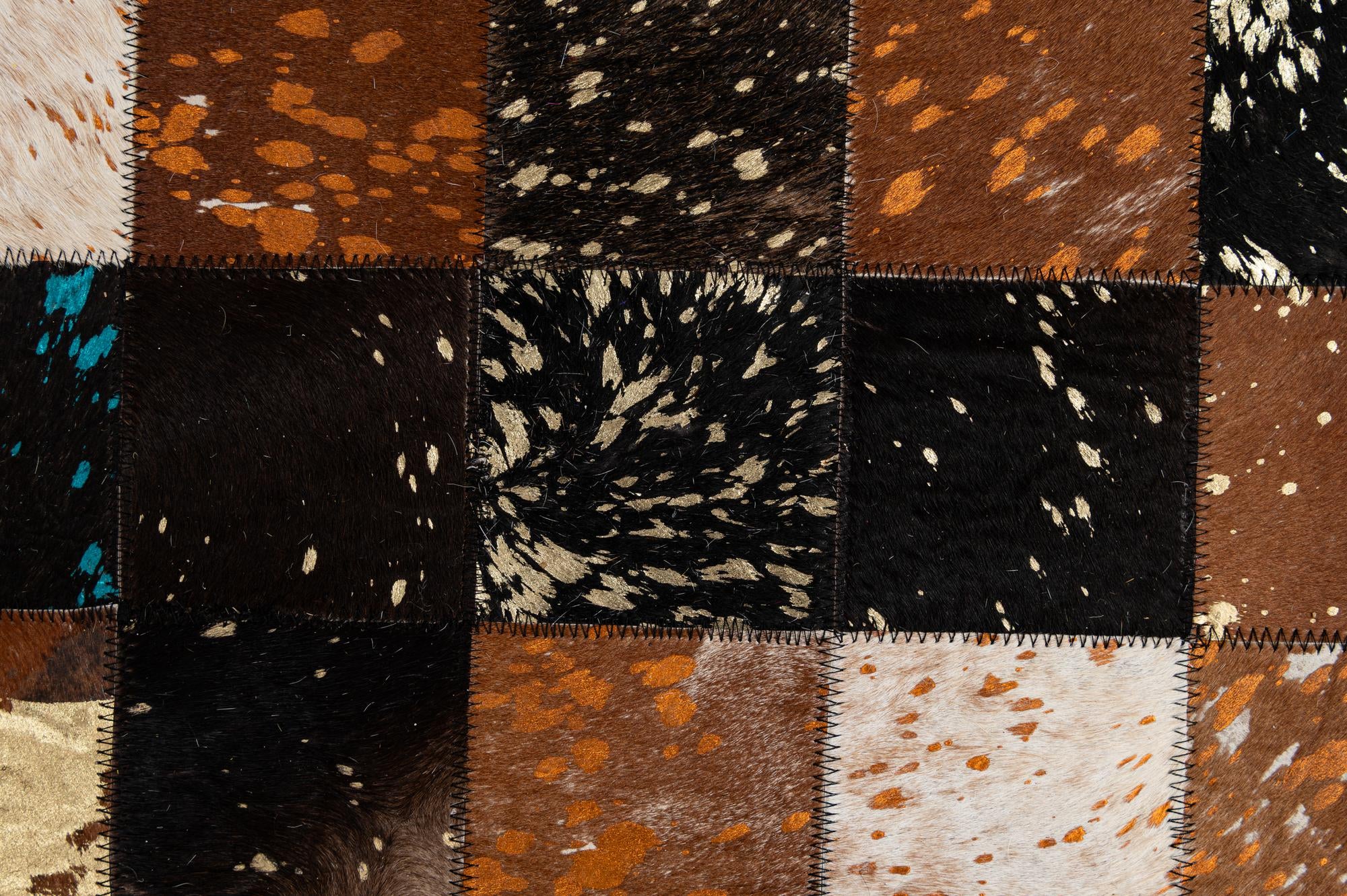4' 11 x 7' 10 Cowhide - Patchwork Rug