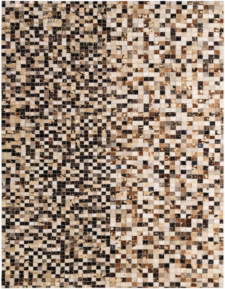 Detail image of 5' 1 x 8' Cowhide - Patchwork Rug