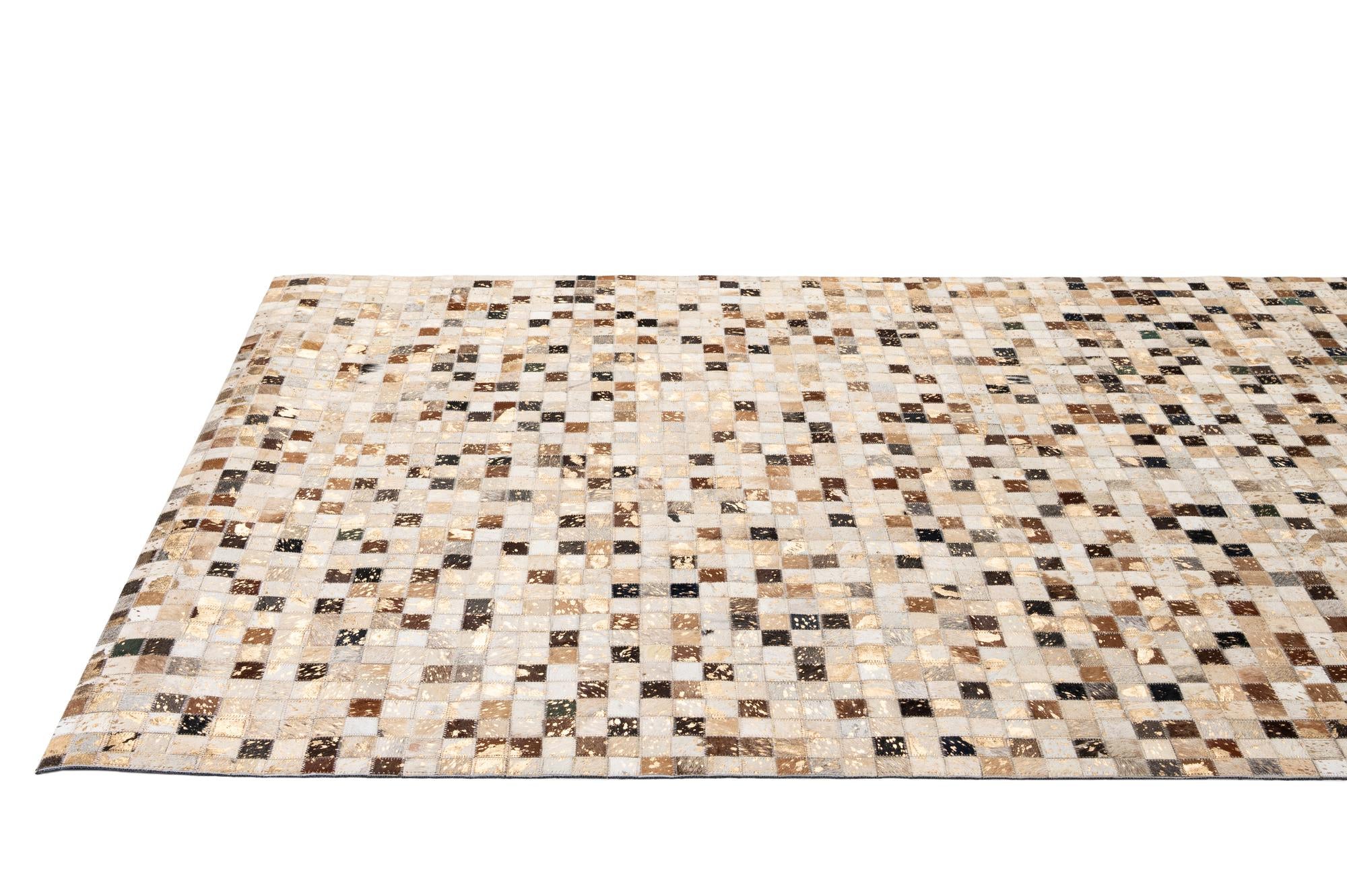 5' 2 x 8' 2 Cowhide - Patchwork Rug