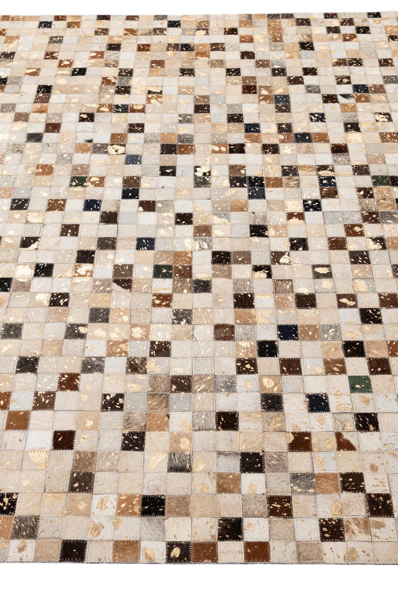 5' 2 x 8' 3 Cowhide - Patchwork Rug