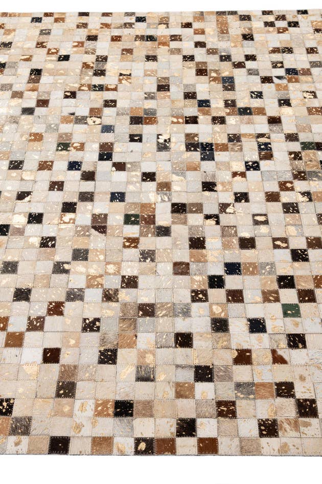 Detail image of 5' 2 x 8' 3 Cowhide - Patchwork Rug