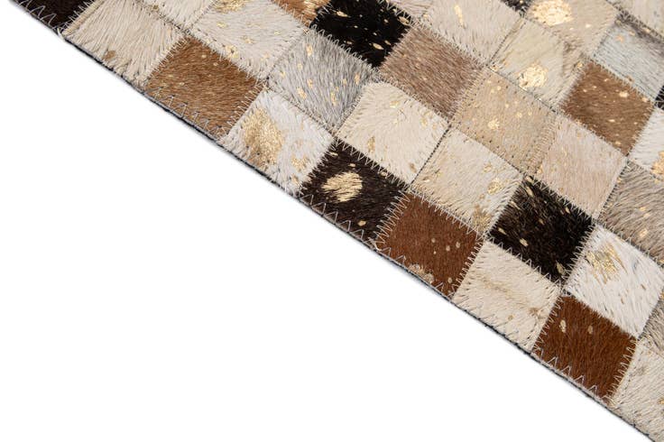 Detail image of 5' 2 x 8' 3 Cowhide - Patchwork Rug