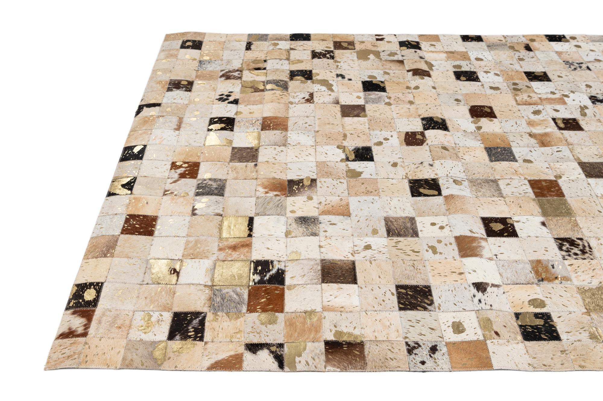 5' 1 x 8' Cowhide - Patchwork Rug