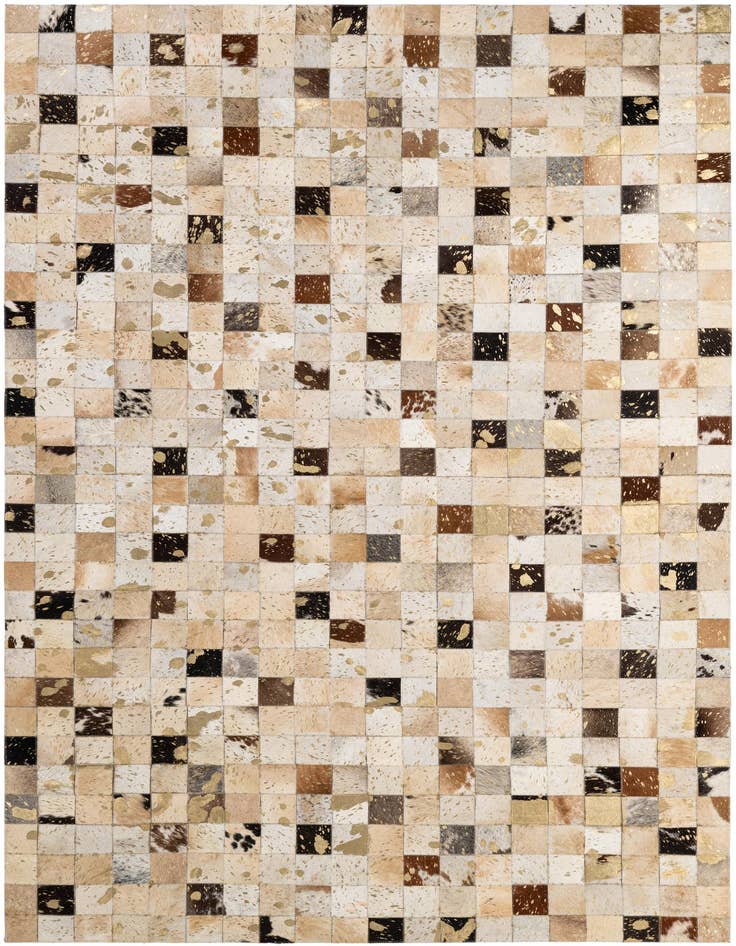 Detail image of 5' 1 x 8' Cowhide - Patchwork Rug
