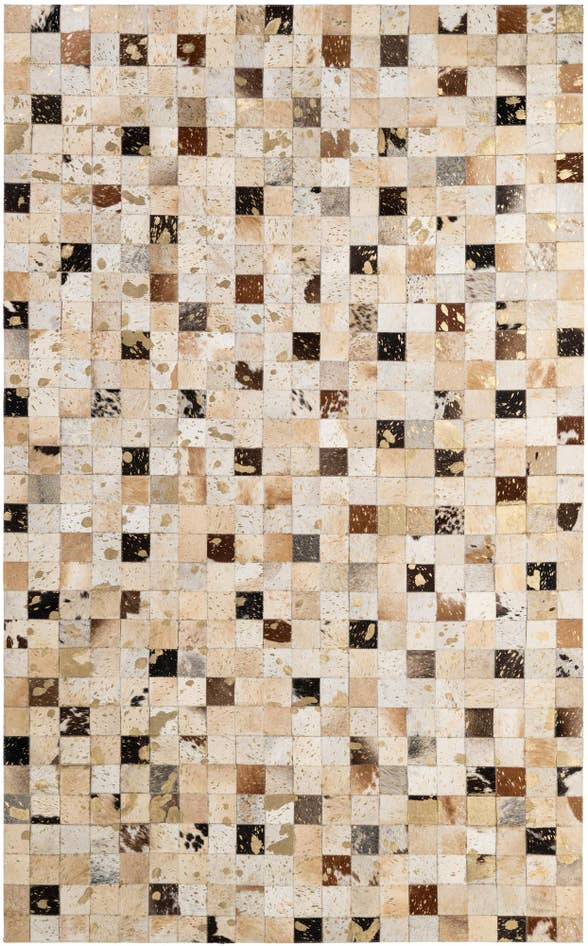 Detail image of 5' 1 x 8' Cowhide - Patchwork Rug