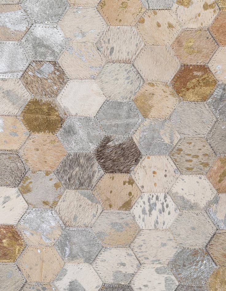 Detail image of 5' x 8' Cowhide - Patchwork Rug
