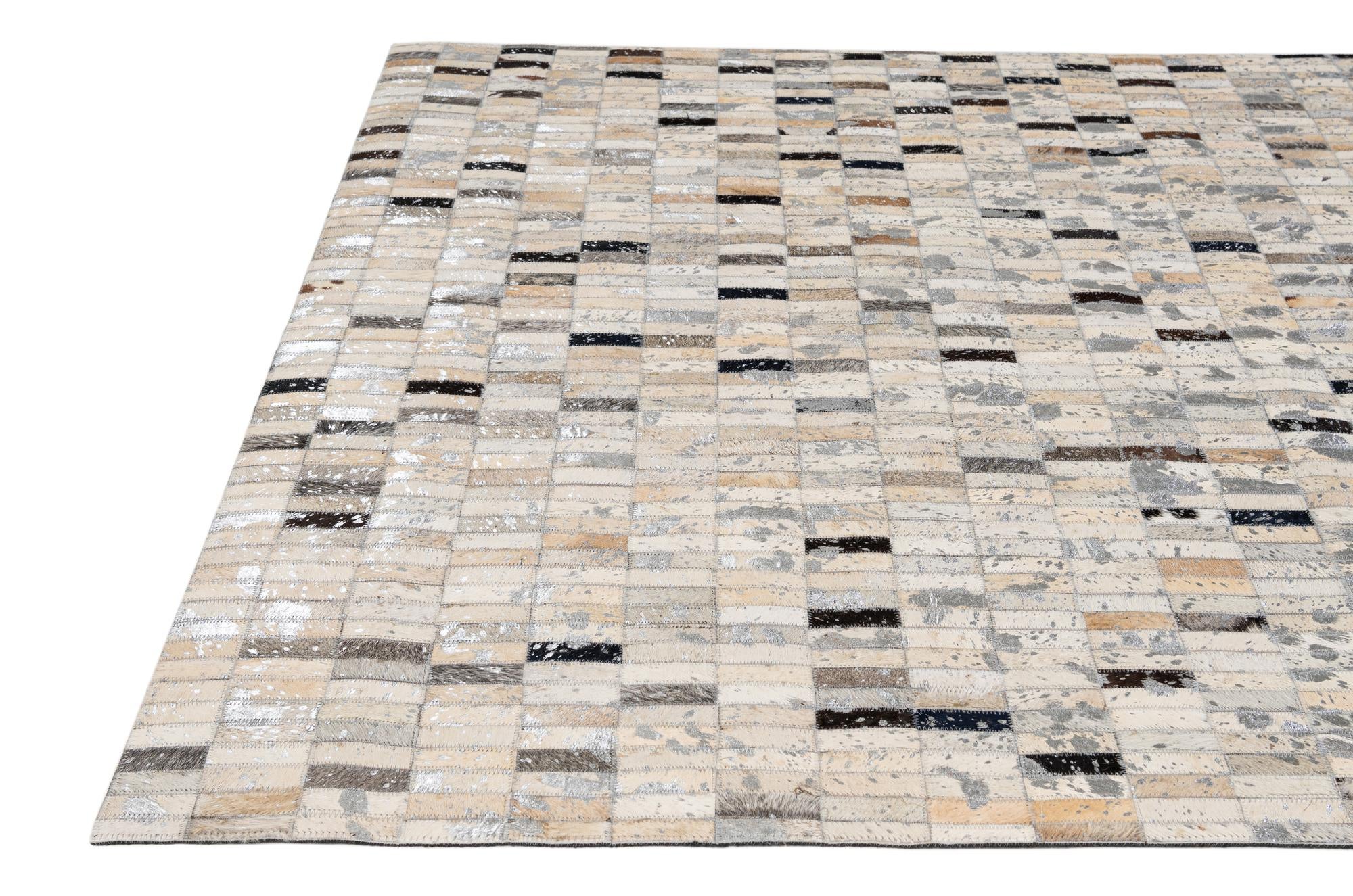 5' 1 x 8' 1 Cowhide - Patchwork Rug