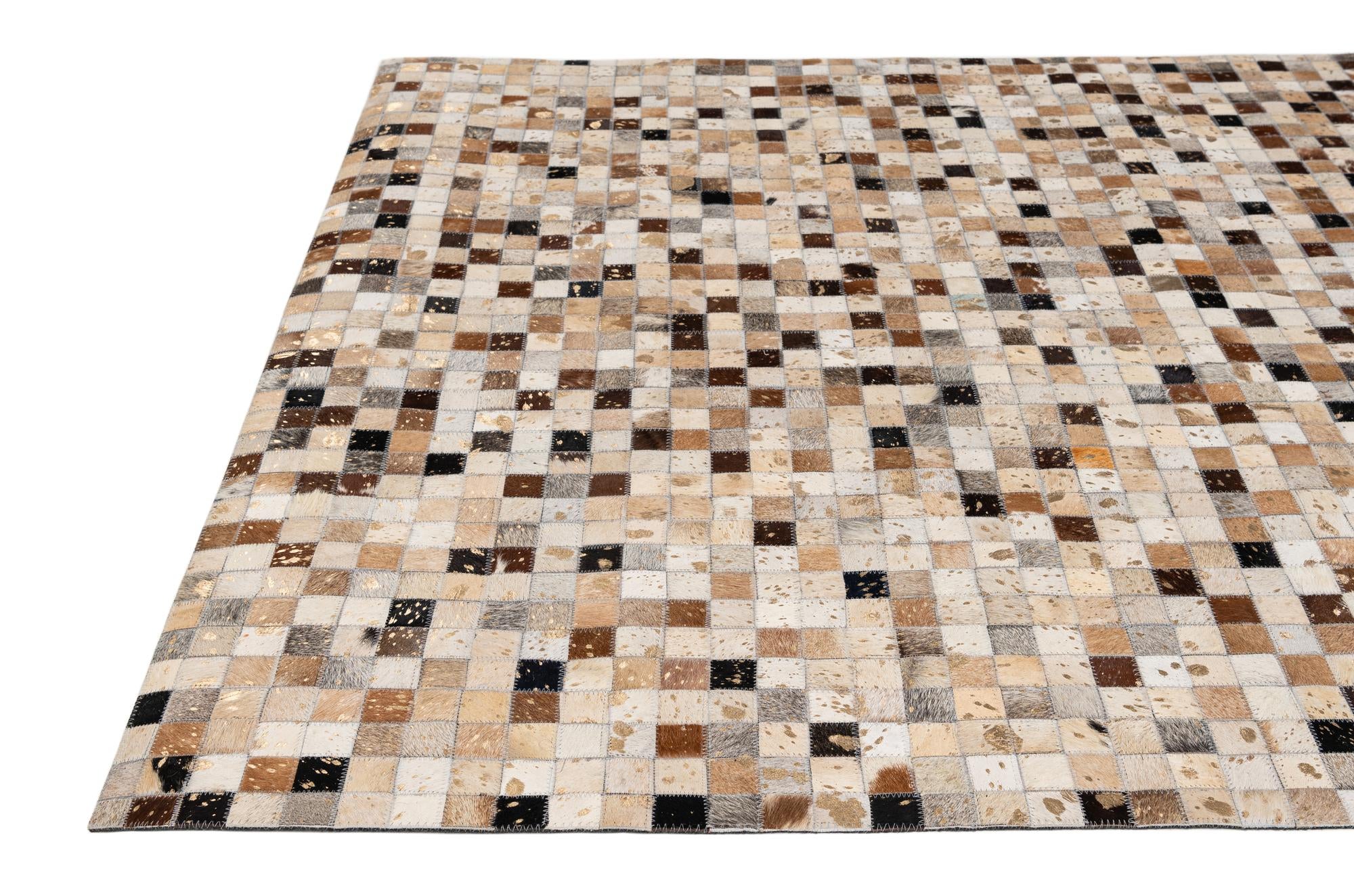 4' 11 x 7' 10 Cowhide - Patchwork Rug