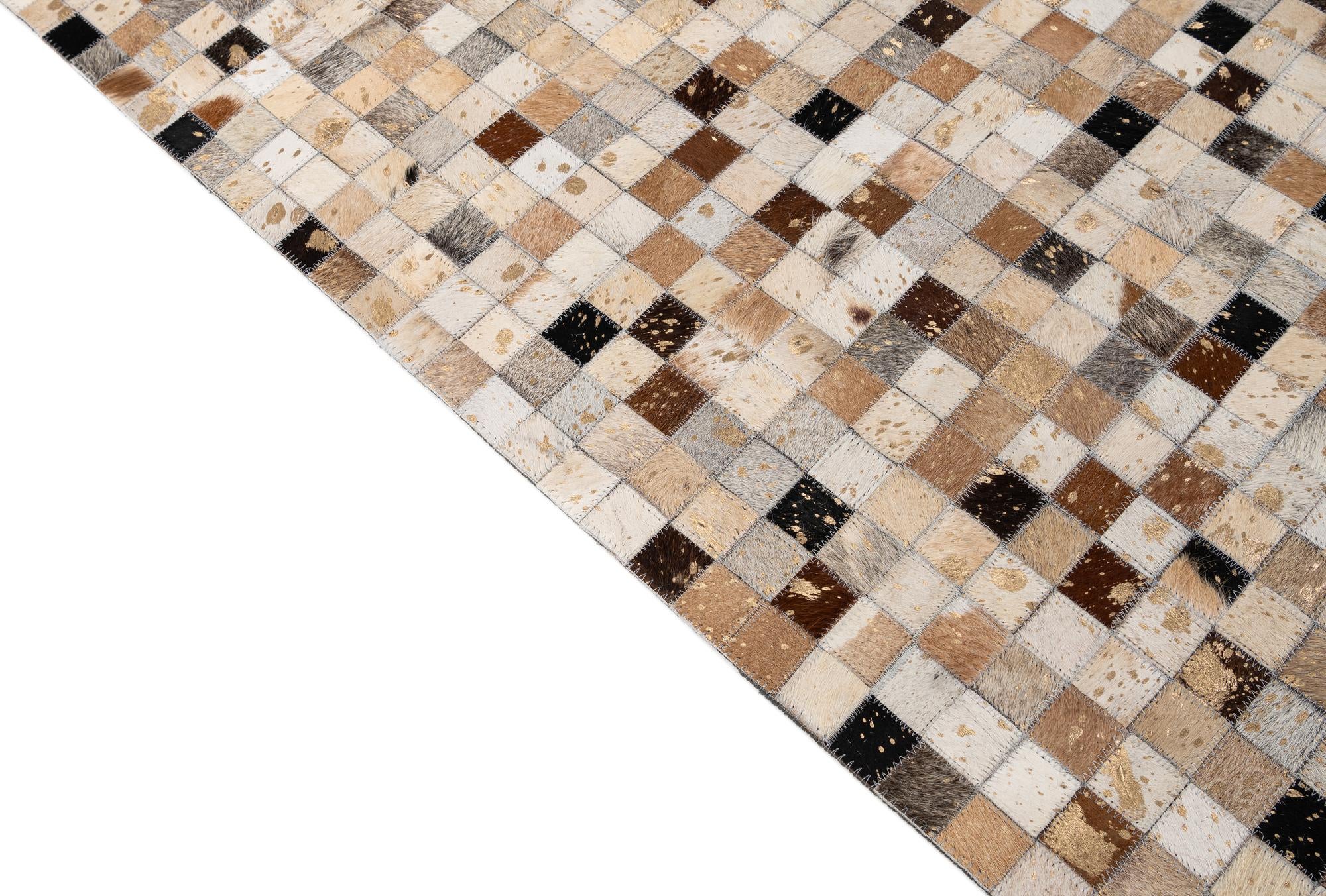 4' 11 x 7' 10 Cowhide - Patchwork Rug