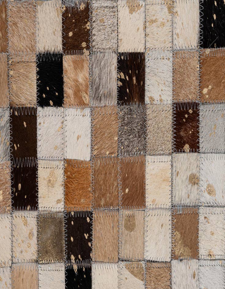 Detail image of 4' 11 x 7' 10 Cowhide - Patchwork Rug