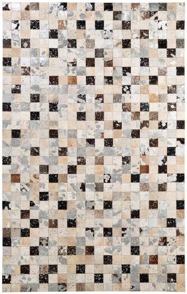 Detail image of 5' 1 x 8' 1 Cowhide - Patchwork Rug