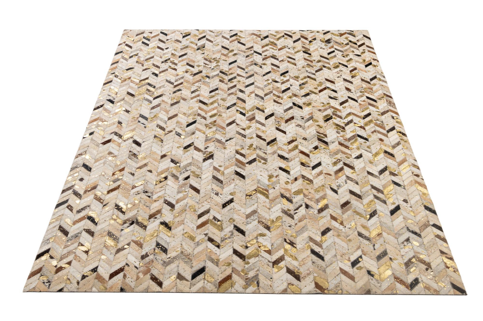 5' 2 x 7' 11 Cowhide - Patchwork Rug