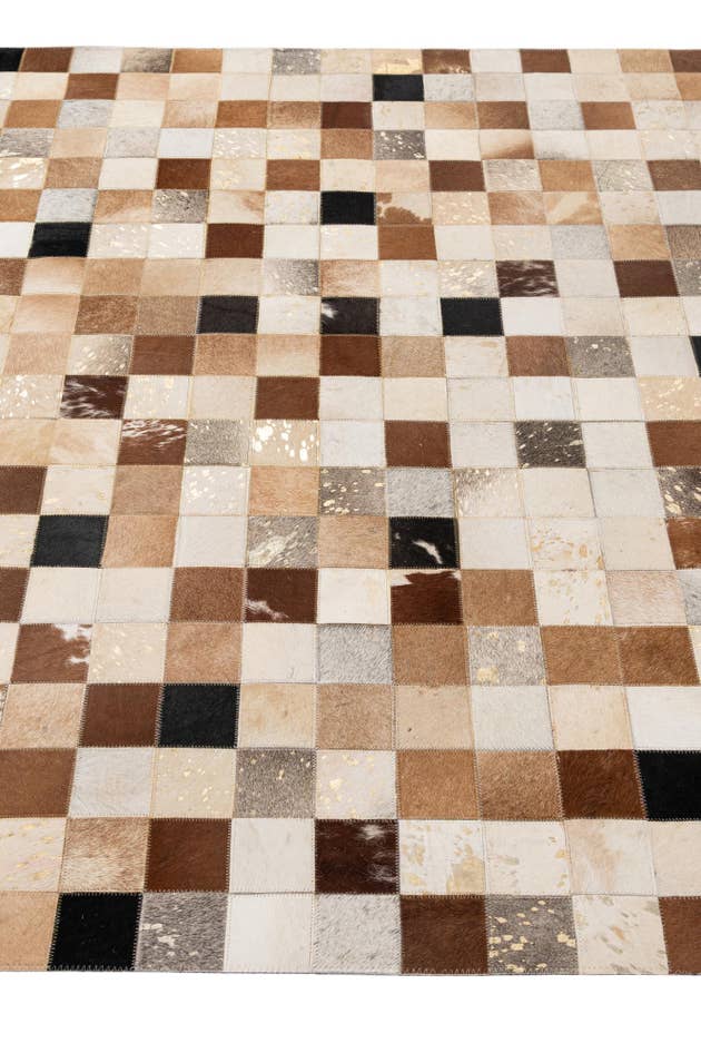 Detail image of 5' 1 x 8' 1 Cowhide - Patchwork Rug